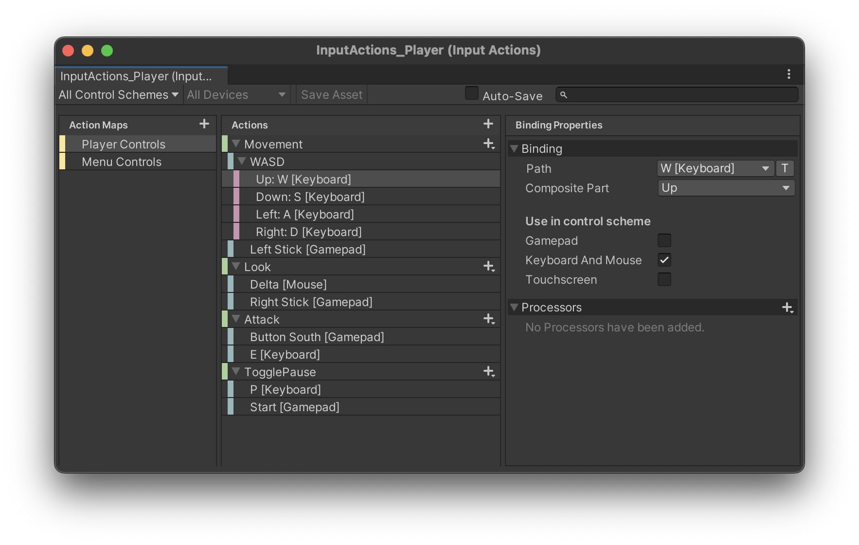 Actions Editor interface in Unity!